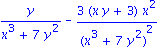 y/(x^3+7*y^2)-3*(x*y+3)*x^2/(x^3+7*y^2)^2