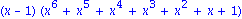 (x-1)*(x^6+x^5+x^4+x^3+x^2+x+1)