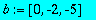b := VECTOR([0, -2, -5])