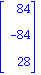 Vector[column]([[84], [-84], [28]])