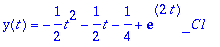 y(t) = -1/2*t^2-1/2*t-1/4+exp(2*t)*_C1
