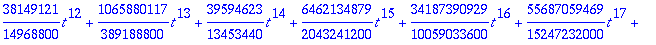 y(t) = series(1+1*t+3/2*t^2+4/3*t^3+17/12*t^4+31/20...