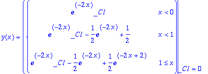 y(x) = eval(PIECEWISE([exp(-2*x)*_C1, x < 0],[exp(-...