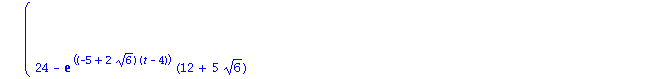 -1/10*cos(t)+1/24*(-24-exp(-(5+2*6^(1/2))*(t-6))*(-12+5*6^(1/2))+exp((-5+2*6^(1/2))*(t-6))*(12+5*6^(1/2)))*Heaviside(t-6)+1/24*(24-exp((-5+2*6^(1/2))*(t-4))*(12+5*6^(1/2))+exp((-2*6^(1/2)-5)*(-5*t*(5+...