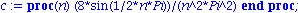 c := proc (n) 8*sin(1/2*n*Pi)/(n^2*Pi^2) end proc