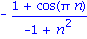 -(1+cos(Pi*n))/(-1+n^2)