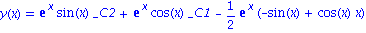 y(x) = exp(x)*sin(x)*_C2+exp(x)*cos(x)*_C1-1/2*exp(x)*(-sin(x)+cos(x)*x)