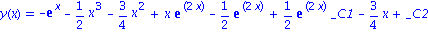 y(x) = -exp(x)-1/2*x^3-3/4*x^2+x*exp(2*x)-1/2*exp(2*x)+1/2*exp(2*x)*_C1-3/4*x+_C2