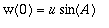 w(0) = u*sin(A)