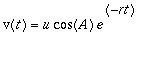v(t) = u*cos(A)*e^(-rt)