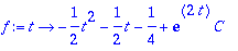 f := proc (t) options operator, arrow; -1/2*t^2-1/2...
