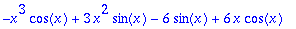 -x^3*cos(x)+3*x^2*sin(x)-6*sin(x)+6*x*cos(x)